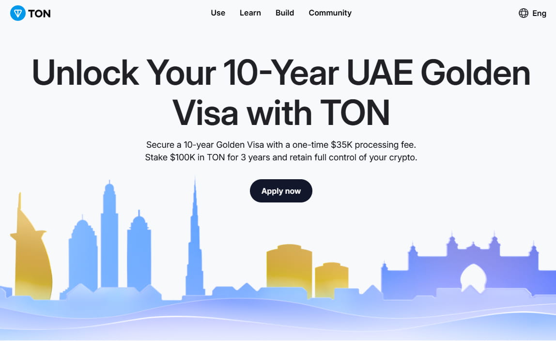 UAE Authorities Debunk Reports of Getting Golden Visa by Staking Toncoin